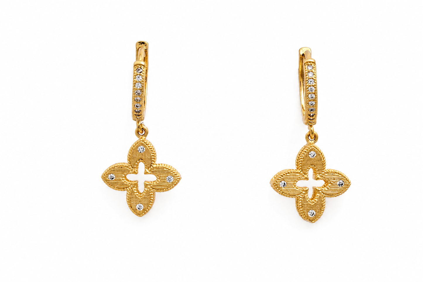 Golden Fleur Drop Earrings