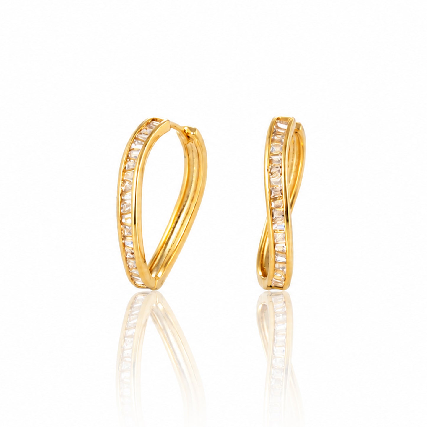 Cascade Baguette Hoop Earrings