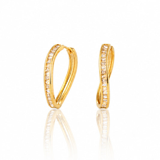 Cascade Baguette Hoop Earrings