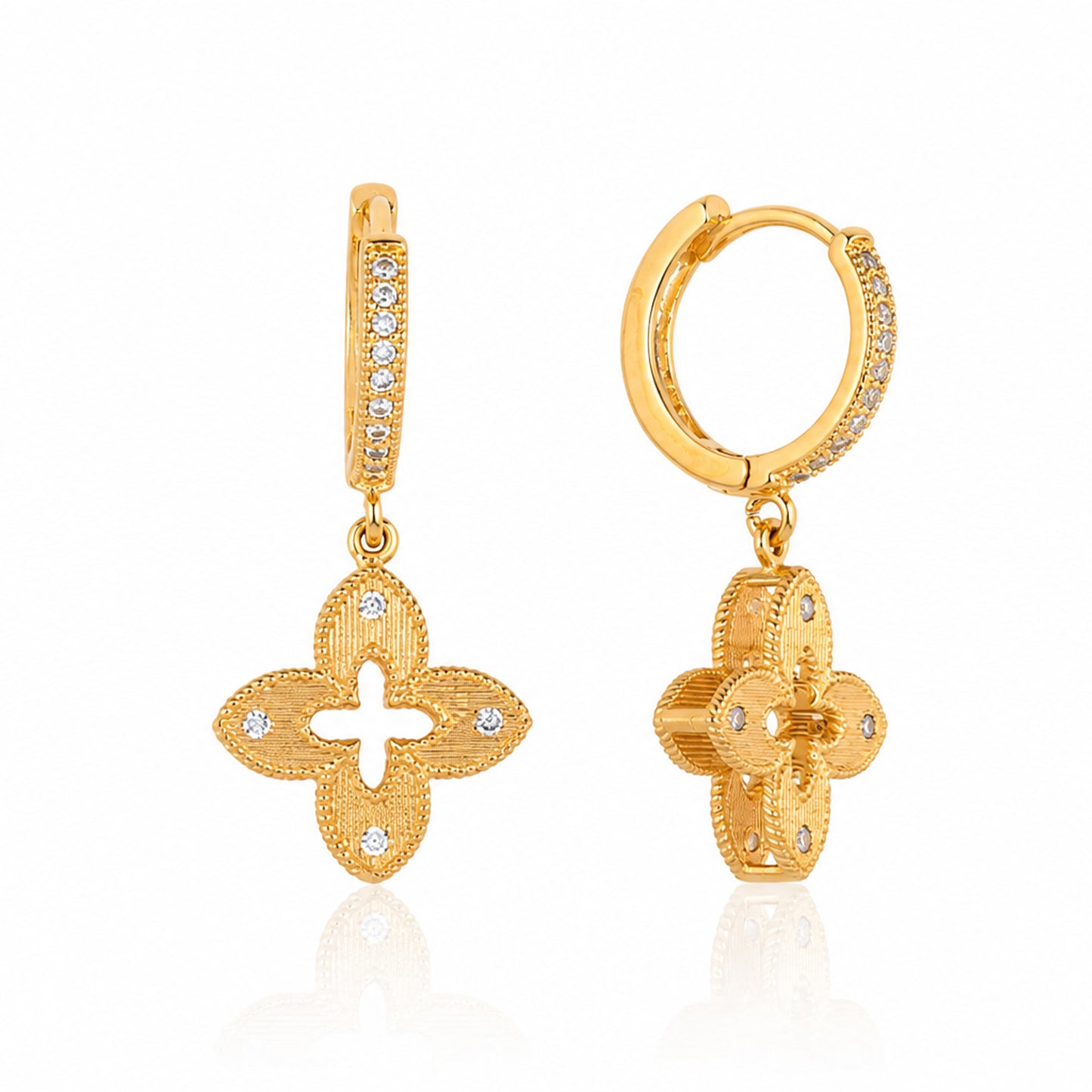 Golden Fleur Drop Earrings