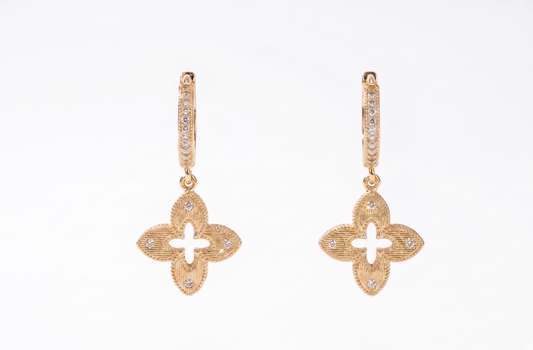 Golden Fleur Drop Earrings