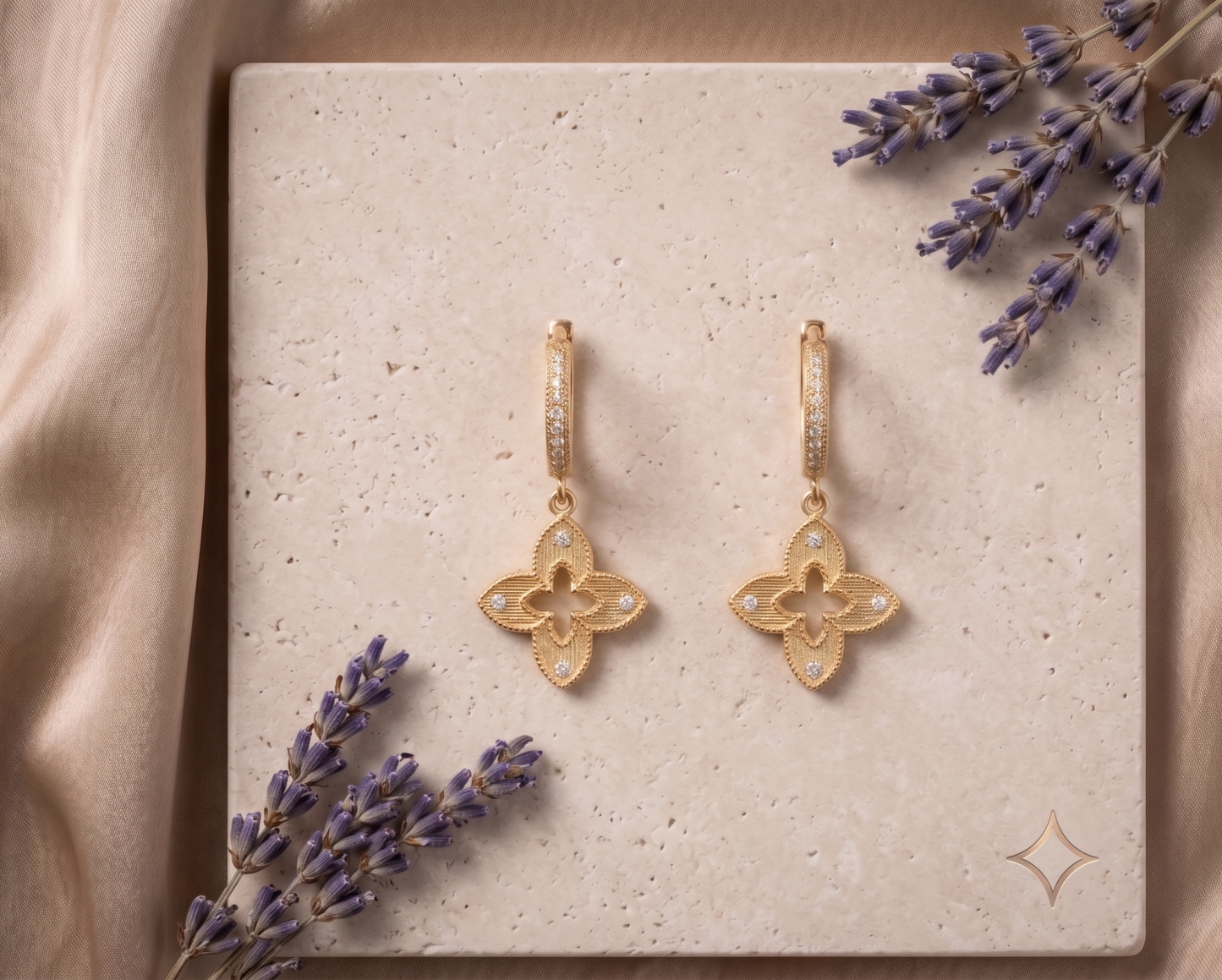 Golden Fleur Drop Earrings