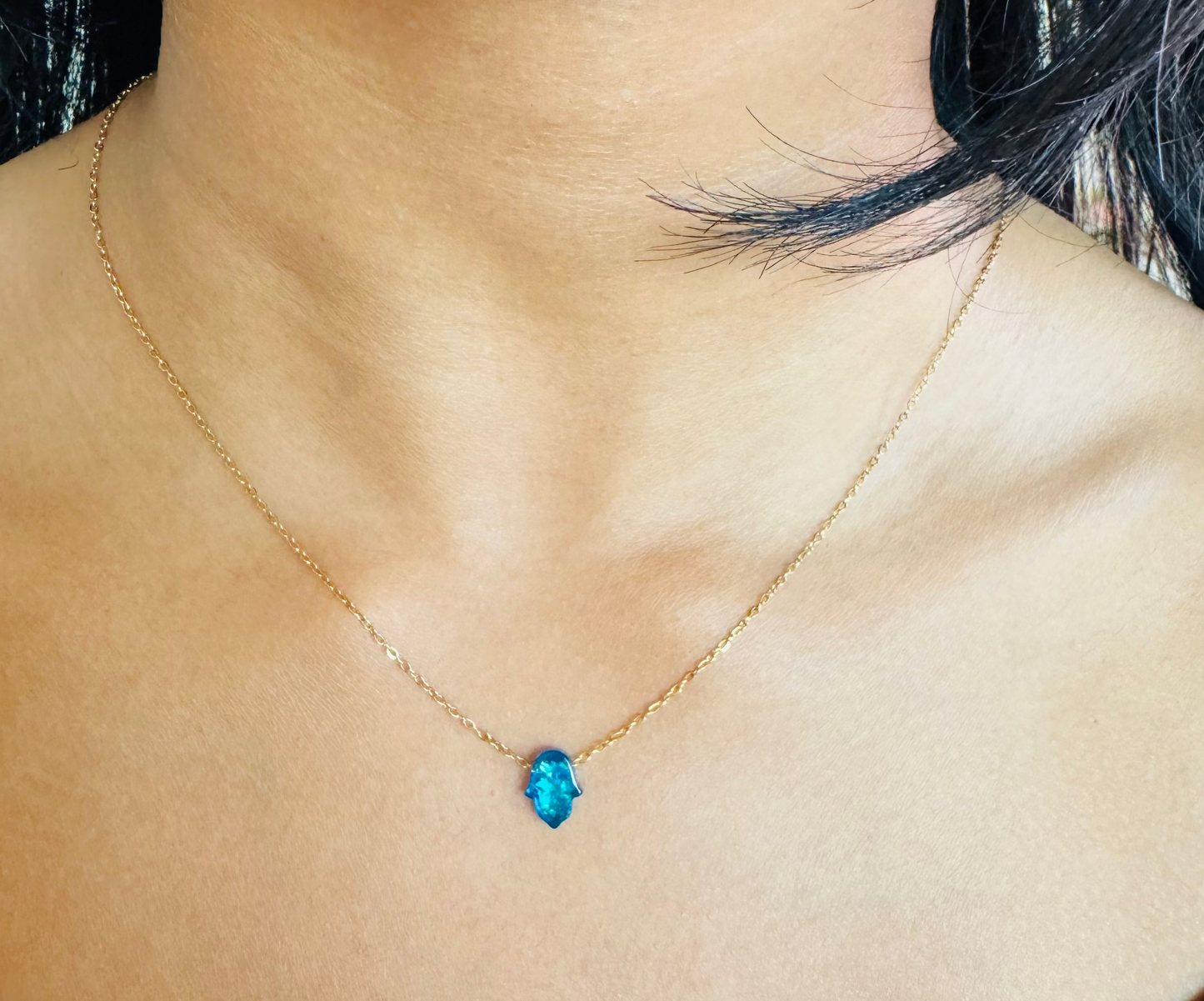 Azure Hamsa Necklace