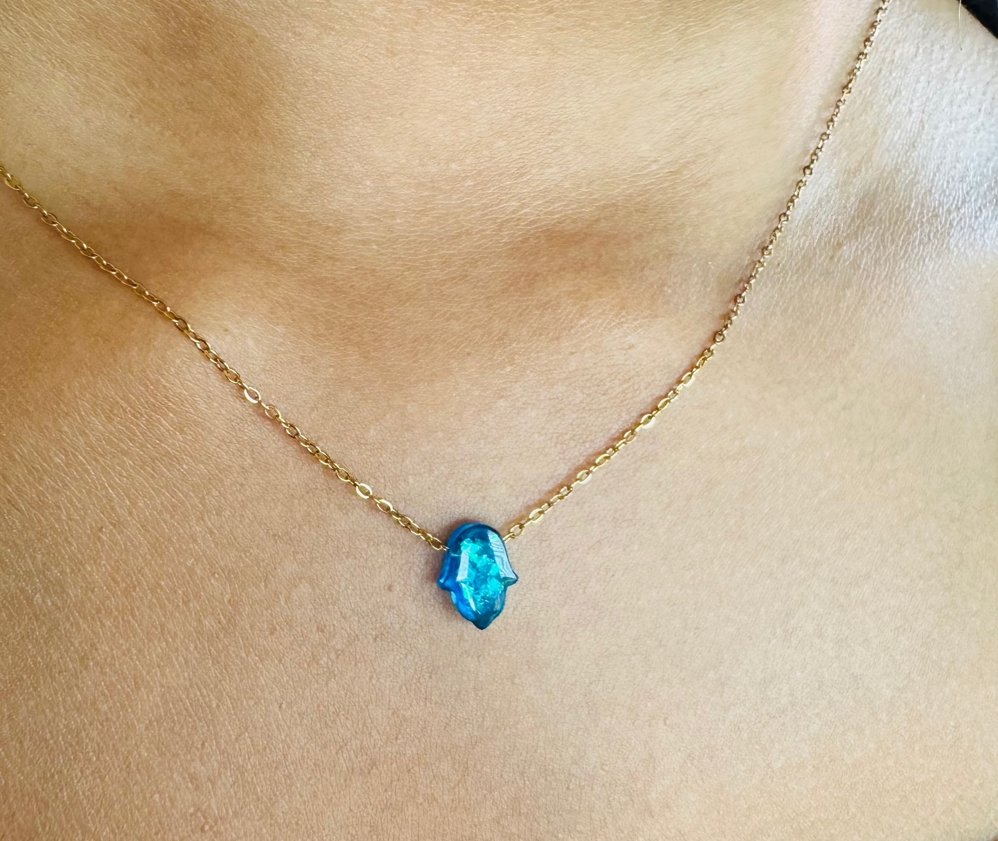 Azure Hamsa Necklace