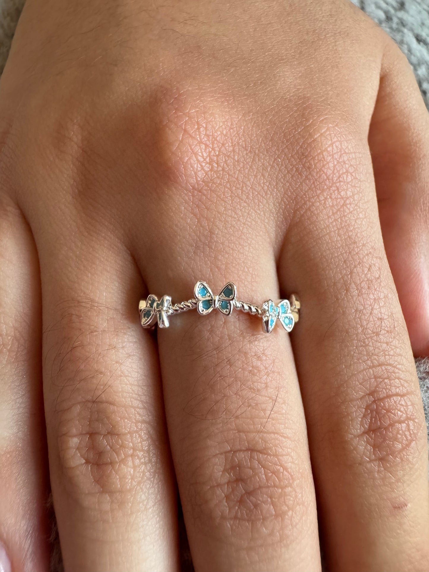 Moonlit Butterfly Ring